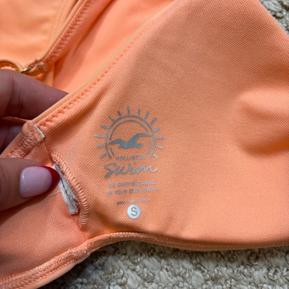 Ladies Hollister Swim Light Orange Textured Bikini‎ Swim Suit Size Small